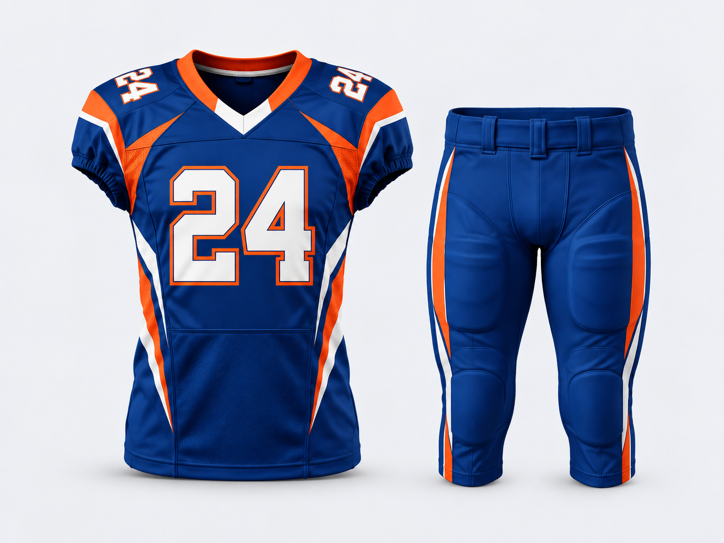 Blue Orange American Football Uniform