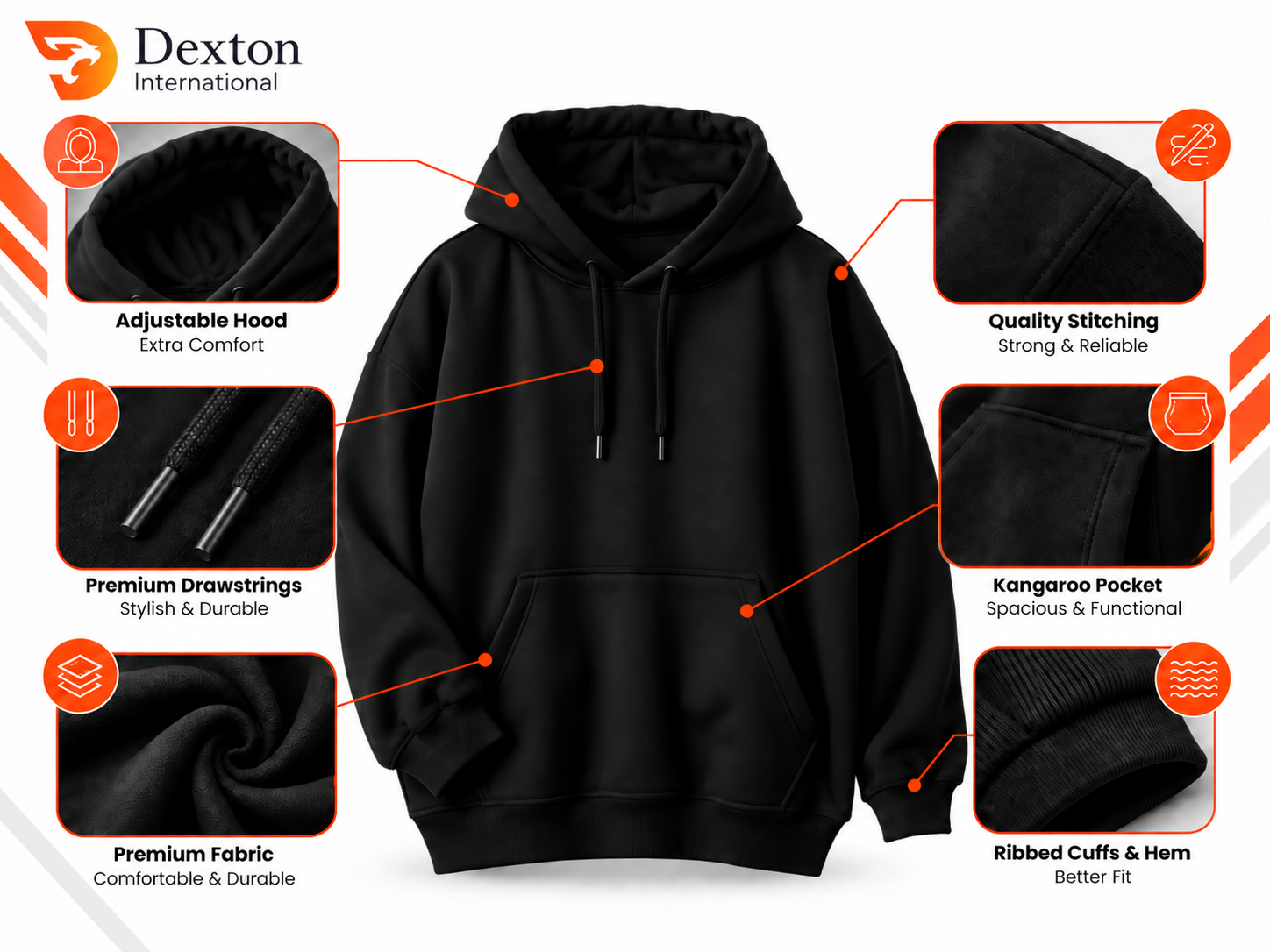 Black pullover hoodie